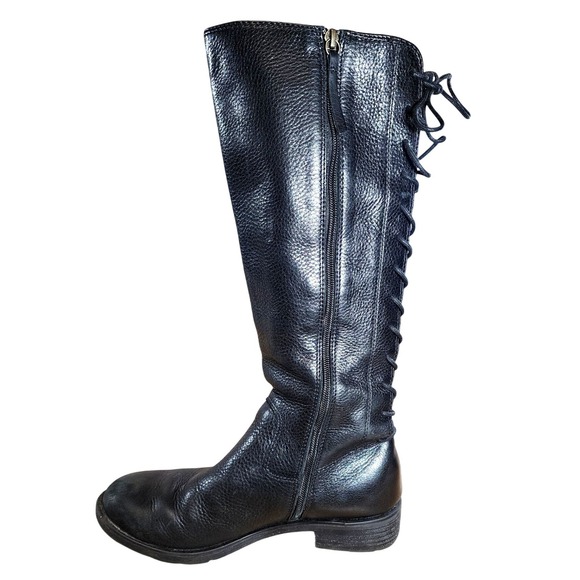 SOFFT Sharnell II Waterproof Womens Black Leather Lace Up Knee High Boots Sz 8M - Picture 2 of 12